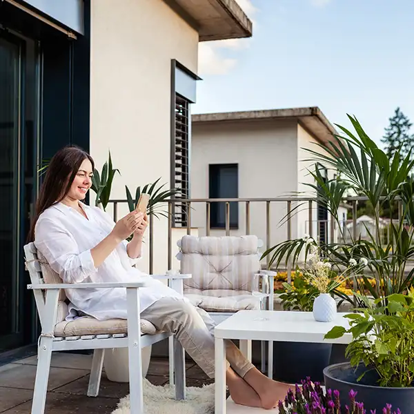 Bite Shield outdoor protection at balcony